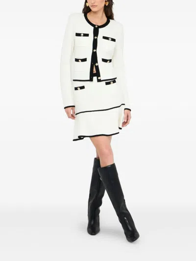 Liu •jo Textured Crop Sweater With Gold-tone Buttons In Multi