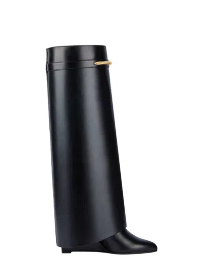 Givenchy Shark 95 Leather Knee-high Boots In Black