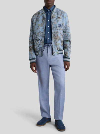 Etro Jacquard Bomber Jacket In Blue