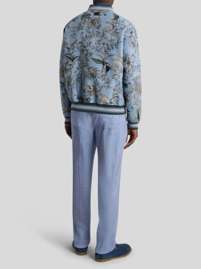 Etro Jacquard Bomber Jacket In Blue