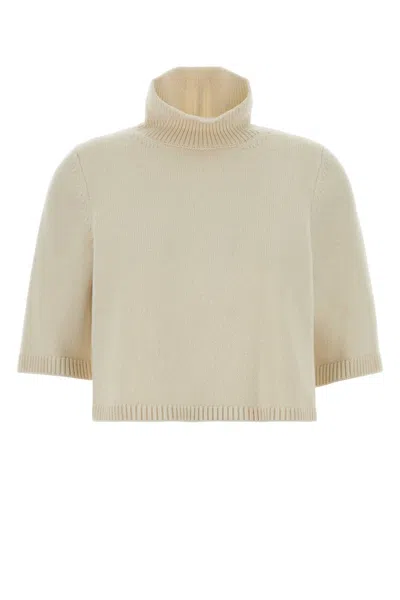 Alaïa Alaia Women Ivory Cashmere Blend Sweater In Neutral