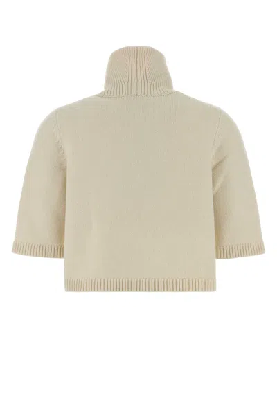 Alaïa Alaia Women Ivory Cashmere Blend Sweater In Neutral