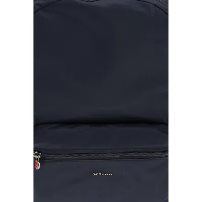 Kiton Zip-pocket Backpack In Blue
