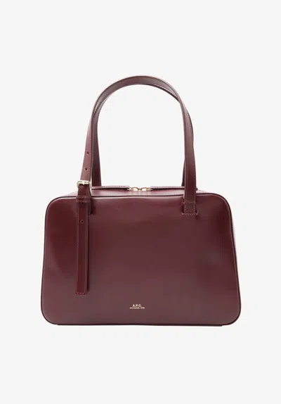 A.p.c. A. P.c. Mini Cowhide Bag For Women In Burgundy