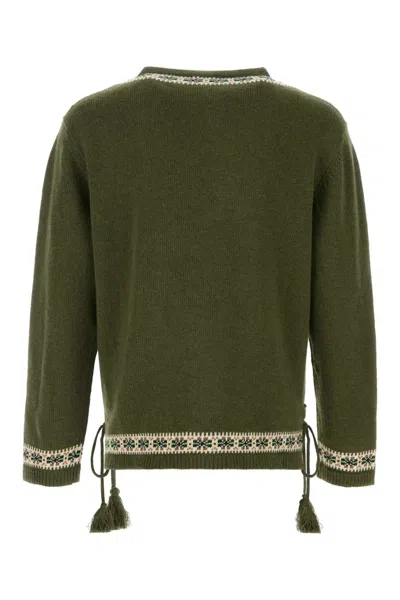 Bode Men Green Wool Moritz Sweater In Green