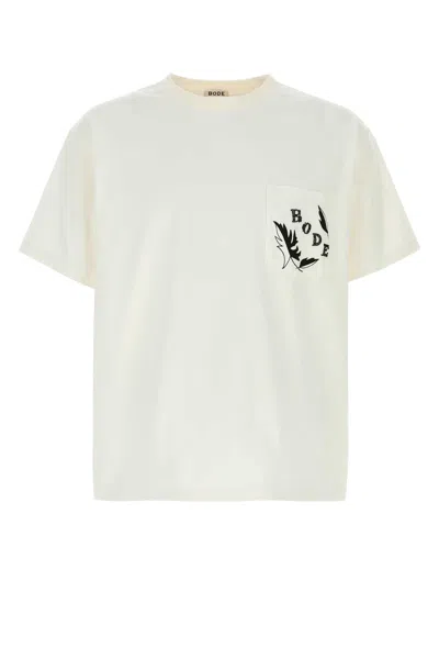 Bode Men White Cotton Oversize Leaf T-shirt In Neutral