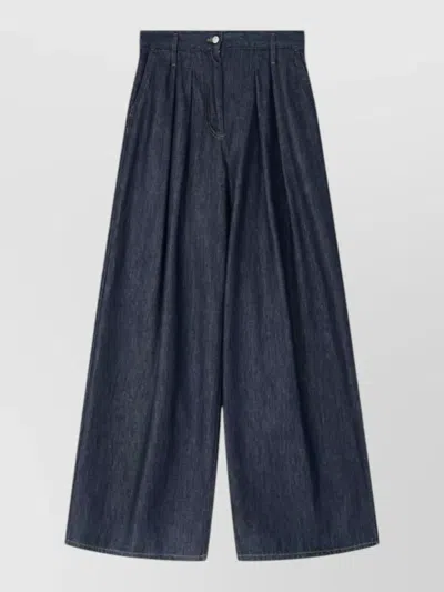Dries Van Noten Indigo High-waisted Wide-leg Jeans With Exaggerated Length In Blue