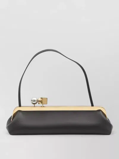 Jacquemus Rectangular Silhouette Clutch Bag With Top Handle In Blue