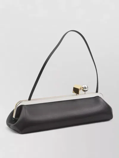 Jacquemus Rectangular Silhouette Clutch Bag With Top Handle In Blue