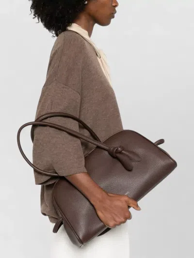 Jacquemus Le Turismo Shoulder Bag Knotted Detail Leather In Red