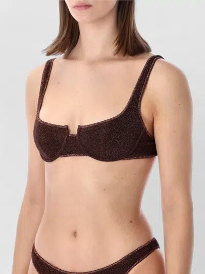 Oseree Lumiere Balconette Bikini Adjustable Straps In Brown