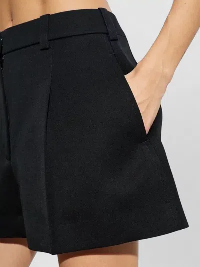 Givenchy Wool Bermuda Shorts Front Pleats Belt Loops In Black