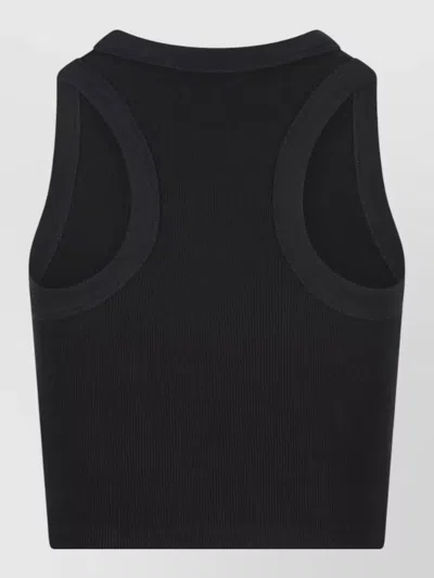 Givenchy Cotton Cropped Tank Top With Paris Print Clothing In Black