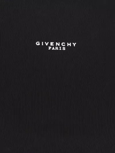 Givenchy Cotton Cropped Tank Top With Paris Print Clothing In Black