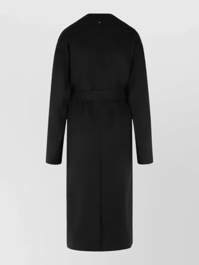 Sportmax Cose Robe Coat Virgin Wool Belted In Black