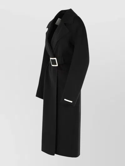 Sportmax Cose Robe Coat Virgin Wool Belted In Black