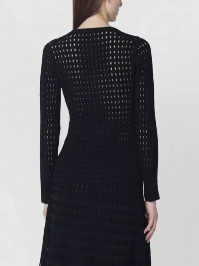 Simkhai Mabel Openwork Knit Cardigan Long Sleeves In Black