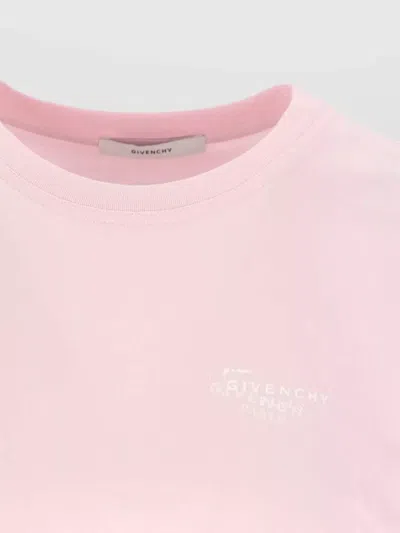 Givenchy Crew Neck Short Sleeve Straight Hem Top In Pink
