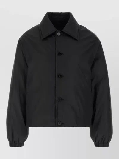 Jil Sander Polyester Padded Jacket Collared Design Cuffs In Black