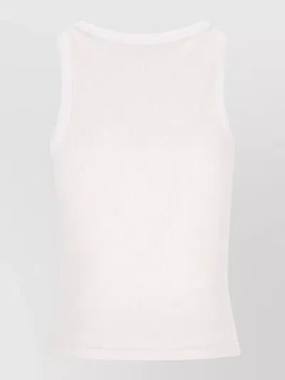 Givenchy White Sleeveless Top With Logo Lettering On The Front In Cotton Stretch Woman In White