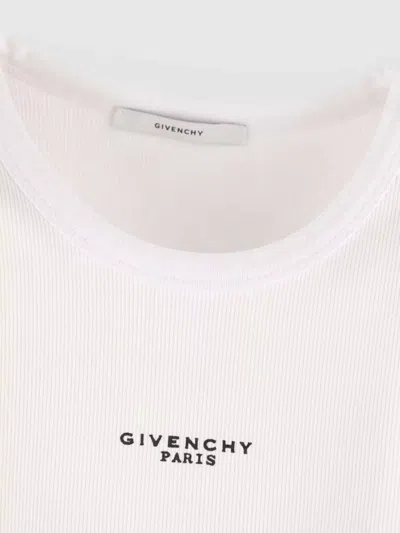 Givenchy White Sleeveless Top With Logo Lettering On The Front In Cotton Stretch Woman In White