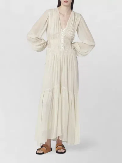 Isabel Marant Étoile Briane Gathered Muslin Maxi Dress In Neutral