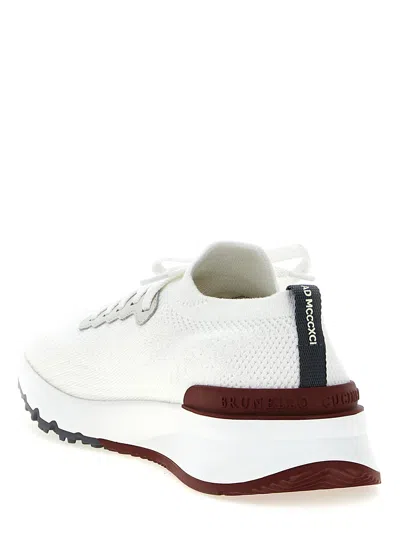 Brunello Cucinelli Low-top Knitted Sneakers In White