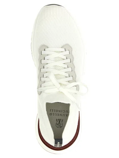 Brunello Cucinelli Low-top Knitted Sneakers In White