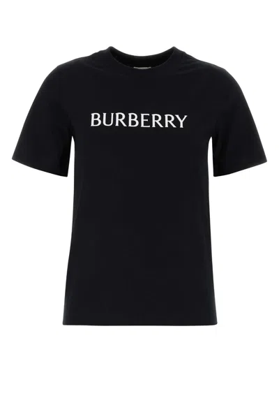 Burberry Women Cotton T-shirt With Logo In Black
