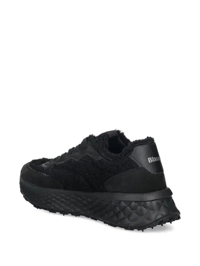 Blauer Lynn Textured Panelled Sneakers In Black