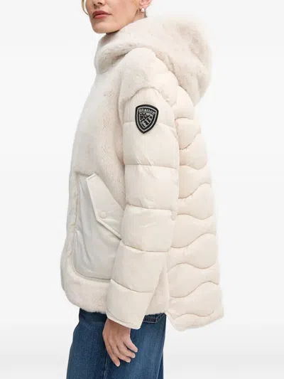Blauer Hooded Padded Jacket In Neutral