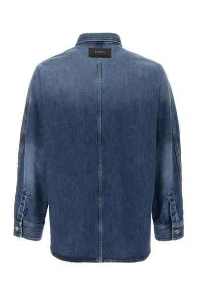 Givenchy Denim Overshirt In Blue