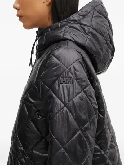 Helly Hansen Quilted Hooded Jacket In Black