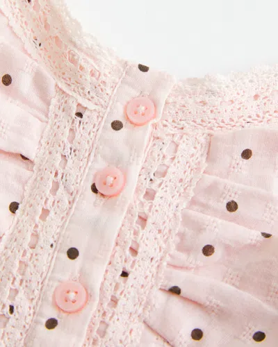 Hollister Curvy Lace Trim Mini Dress In Pink