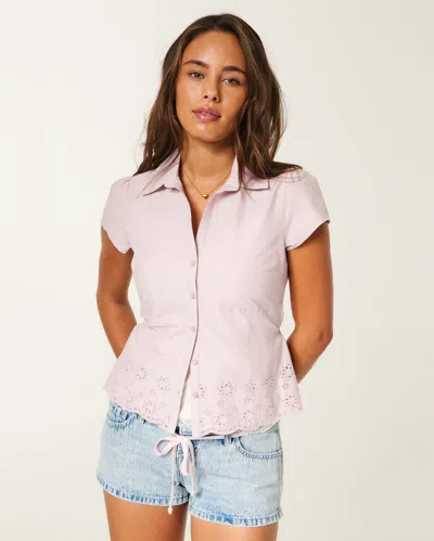 Hollister Embroidered Short Sleeve Shirt In Animal Print