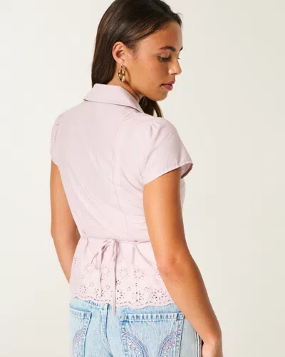 Hollister Embroidered Short Sleeve Shirt In Animal Print