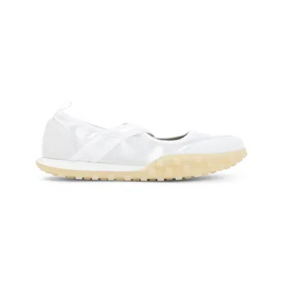 Jil Sander Cross-over Ballet Flats In White