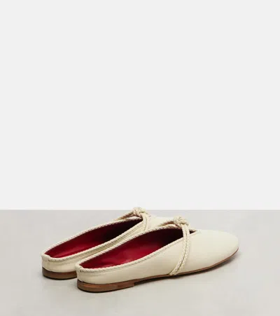 Bottega Veneta Lagoon Nappa Leather Knotted Mary Jane Ballerina Mules In White