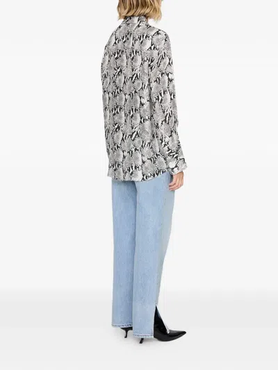 Anine Bing Python Bridget Shirt In Black