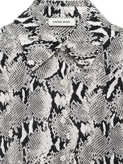 Anine Bing Python Bridget Shirt In Black