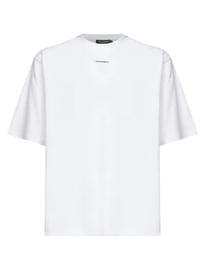 Dolce & Gabbana Men White Cotton Printed Oversized T-shirt In White