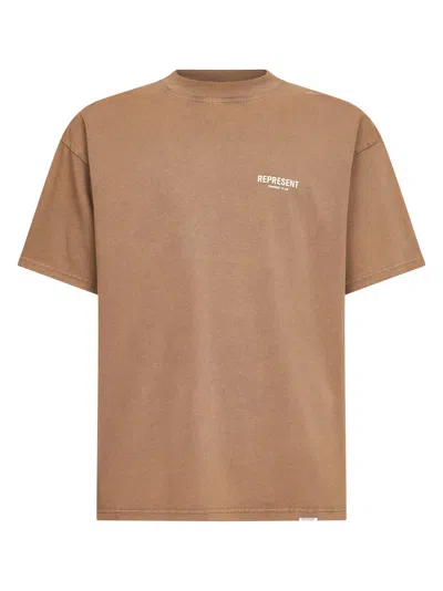 Represent Owners Club Script T-shirt In Brown