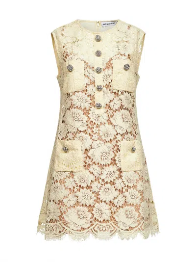 Self-portrait Self Portrait Short Dress With Embellishment In Yellow