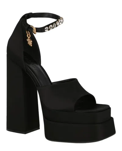 Versace Aevitas 140 Medusa Crystal-embellished Platform Sandals In Black