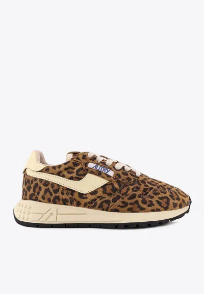 Autry Reelwind Low Sneakers In Leopard Suede And Rutaa Leather Shoes In Multi