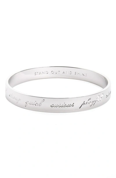 Shop Kate Spade Stand Out And Shine Bangle In Silver