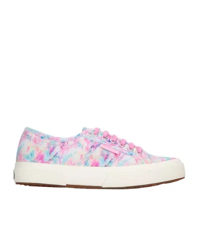 Superga Tie-dye Logo-tag Sneakers In Pink