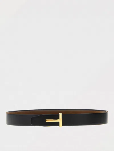 Tom Ford Multicolor Textured Reversible Buckle Belt In Brown