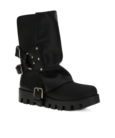 Dolce & Gabbana Biker Mini Boots In Black