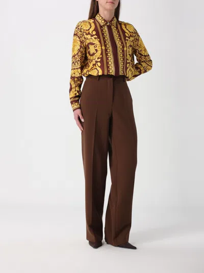 衬衫 VERSACE 女士 颜色 酒红